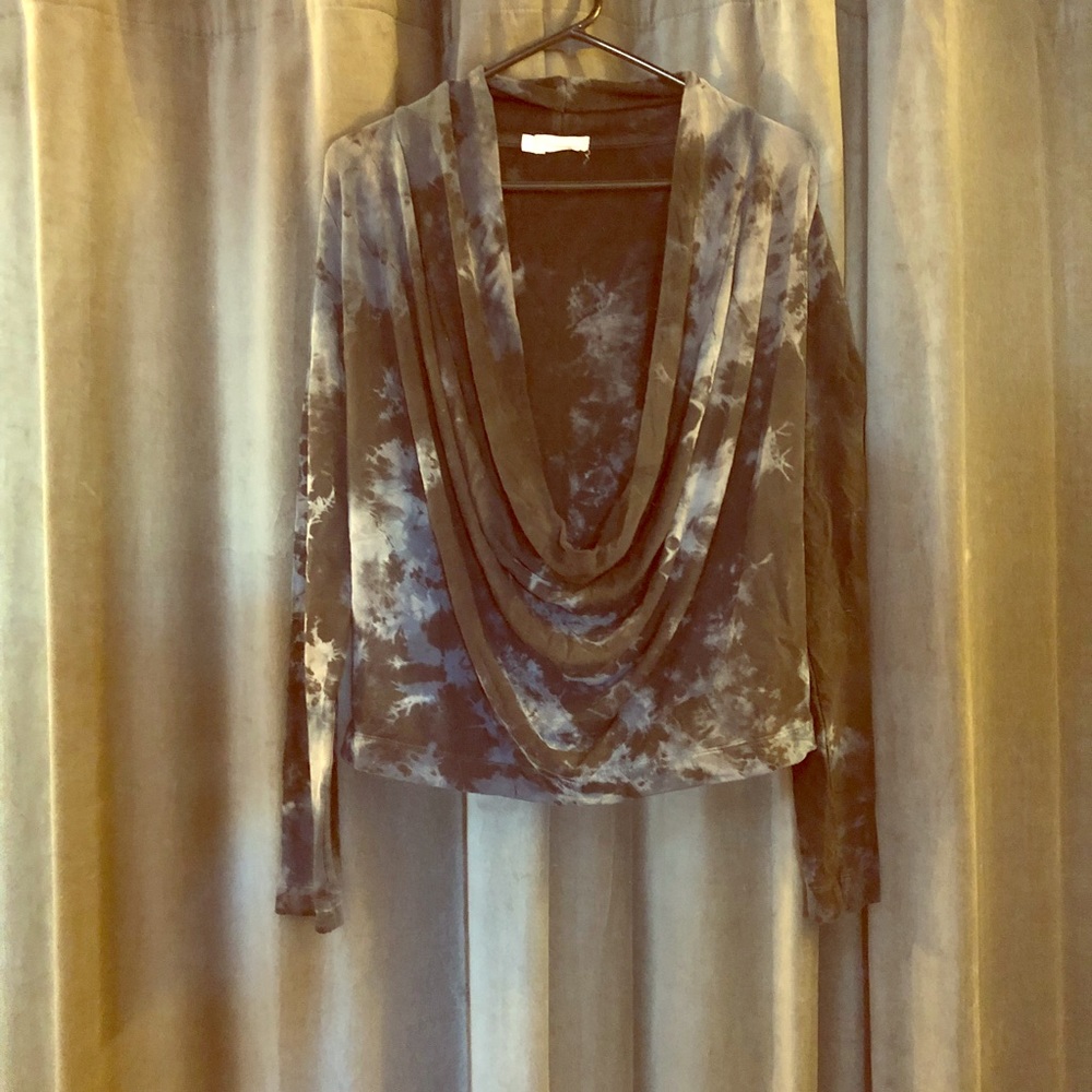 Tie-Dye Cowl Neck Sweater